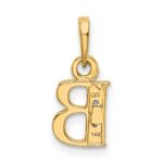 14KY with Rhodium Diamond Letter B Initial Pendant - Image 3