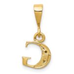14KY with Rhodium Diamond Letter G Initial Pendant - Image 4