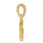 14KY with Rhodium Diamond Letter T Initial Pendant - Image 2