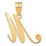 14KY Script Letter M Initial Pendant with Diamond - Image 3