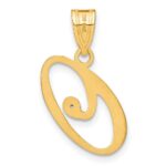 14KY Script Letter O Initial Pendant with Diamond - Image 3