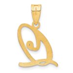 14KY Script Letter Q Initial Pendant with Diamond - Image 3
