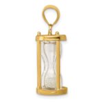 14k Polished 3-D Plastic Hourglass with Clear Beads Charm - Image 2