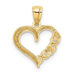 14k and White Rhodium Polished -X- and Heart Pendant - Image 3