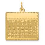 14k Monday the First Day Engravable Calendar Pendant