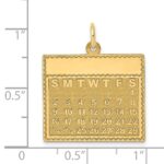 14k Saturday the First Day Engravable Calendar Pendant - Image 4