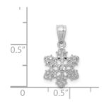 14k White Gold Snowflake Pendant - Image 4