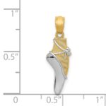 14K and White Rhodium Ballet Shoe Pendant - Image 4