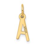 14k Small Slanted Block Letter A Initial Charm - Image 3