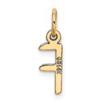 14k Small Slanted Block Letter F Initial Charm - Image 3