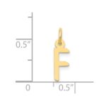 14k Small Slanted Block Letter F Initial Charm - Image 4