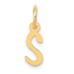14k Small Slanted Block Letter S Initial Charm