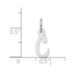 14k White Gold Small Slanted Block Letter C Initial Charm - Image 3
