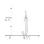 14K White Gold Small Slanted Block Letter J Initial Charm - Image 4