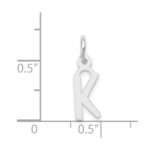 14K White Gold Small Slanted Block Letter K Initial Charm - Image 4