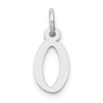 14K White Gold Small Slanted Block Letter O Initial Charm