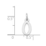 14K White Gold Small Slanted Block Letter O Initial Charm - Image 4