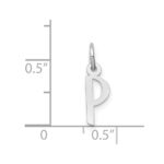 14K White Gold Small Slanted Block Letter P Initial Charm - Image 4