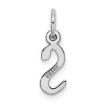 14K White Gold Small Slanted Block Letter S Initial Charm - Image 3
