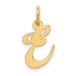 14K Small Fancy Script Letter E Initial Charm