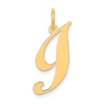 14K Small Fancy Script Letter I Initial Charm