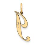 14K Small Fancy Script Letter J Initial Charm - Image 3