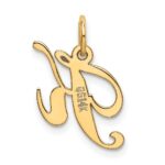 14K Small Fancy Script Letter K Initial Charm - Image 3