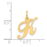 14K Small Fancy Script Letter K Initial Charm - Image 4