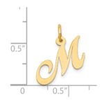14K Small Fancy Script Letter M Initial Charm - Image 4