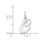 14k White Gold Small Fancy Script Letter C Initial Charm - Image 3
