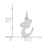 14k White Gold Small Fancy Script Letter E Initial Charm - Image 3