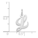 14k White Gold Small Fancy Script Letter L Initial Charm - Image 3