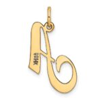 14K Medium Fancy Script Letter A Initial Charm - Image 3