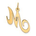 14K Medium Fancy Script Letter M Initial Charm - Image 3