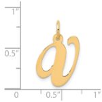 14K Medium Fancy Script Letter V Initial Charm - Image 4