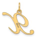 14K Medium Fancy Script Letter X Initial Charm - Image 3
