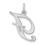 14K White Gold Medium Fancy Script Letter F Initial Charm - Image 4