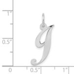 14K White Gold Medium Fancy Script Letter J Initial Charm - Image 3