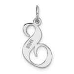 14K White Gold Medium Fancy Script Letter S Initial Charm - Image 4