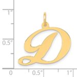 14k Large Fancy Script Letter D Initial Charm - Image 3
