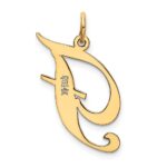 14k Large Fancy Script Letter F Initial Charm - Image 3