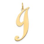 14k Large Fancy Script Letter J Initial Charm