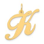 14k Large Fancy Script Letter K Initial Charm
