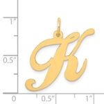 14k Large Fancy Script Letter K Initial Charm - Image 3