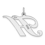14k White Gold Large Fancy Script Letter H Initial Charm - Image 4