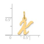 14k Small Script Letter K Initial Charm - Image 4