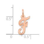 14k Rose Gold Small Script Letter F Initial Charm - Image 4