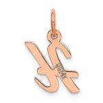 14k Rose Gold Small Script Letter H Initial Charm - Image 3