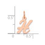 14k Rose Gold Small Script Letter H Initial Charm - Image 4