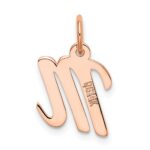 14k Rose Gold Small Script Letter M Initial Charm - Image 3